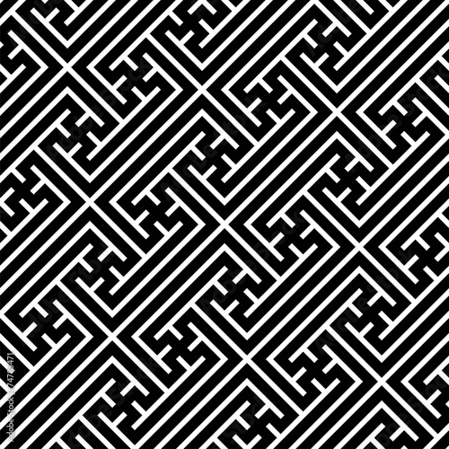 Seamless geometric swastika pattern. Vector