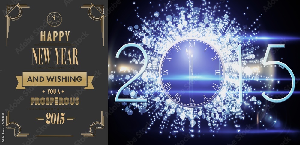 Composite image of art deco new year greeting Composite image of art deco new year greeting