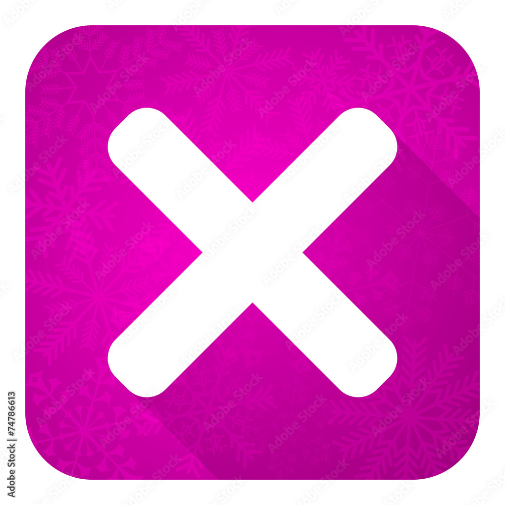 Fototapeta premium cancel violet flat icon, christmas button, x sign