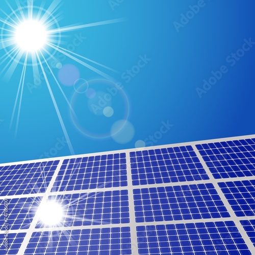 sun light and solar cell panel