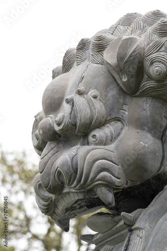 Wallpaper Mural Close up view of a beautiful lion statue on a park. Torontodigital.ca
