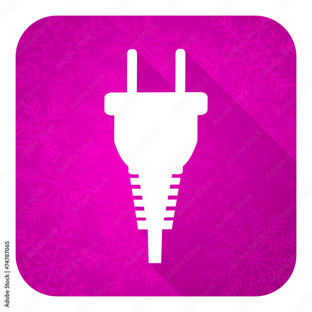 plug violet flat icon, christmas button, electric plug sign plug violet flat icon, christmas button, electric plug sign