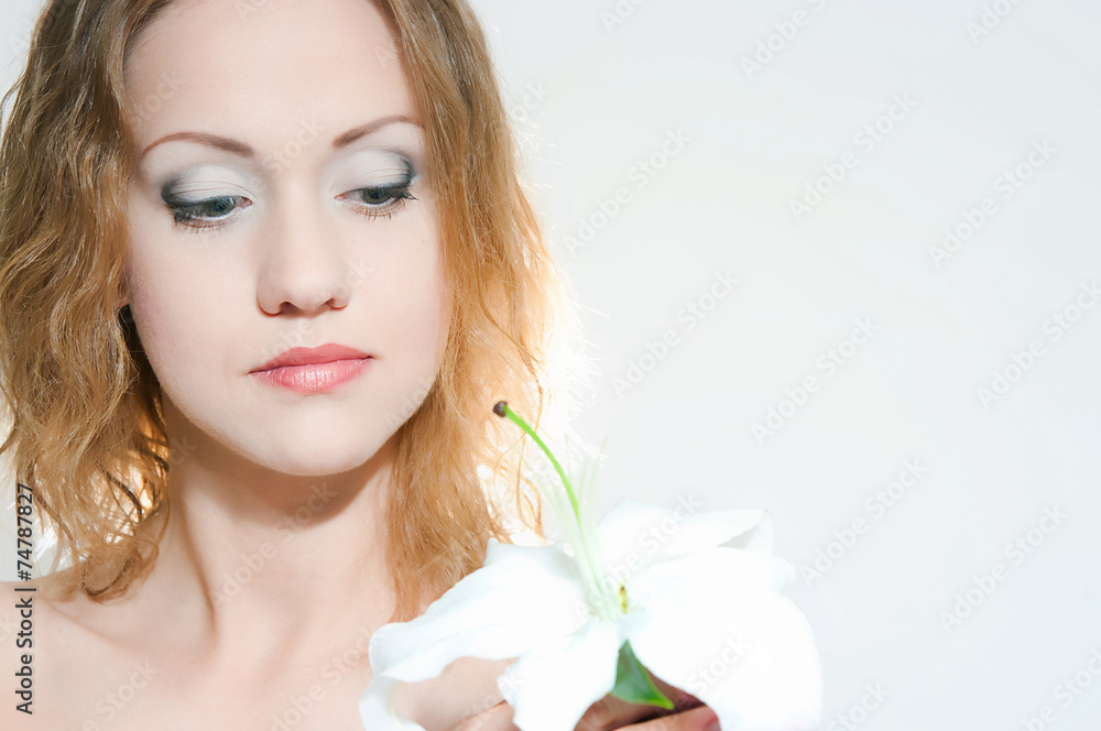 girl with a lily girl with a lily