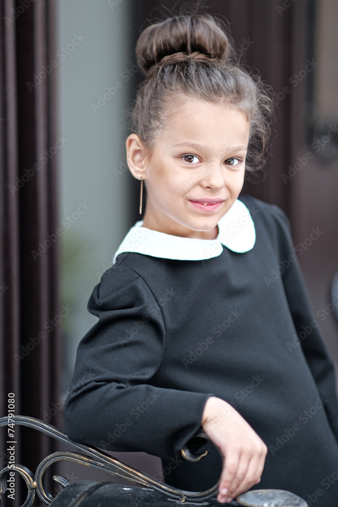 portrait of little girl outdoors in summer portrait of little girl outdoors in summer