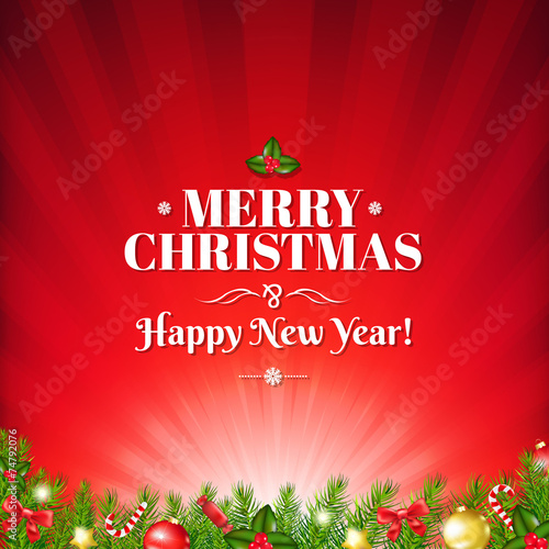 Xmas Card With Fir Tree