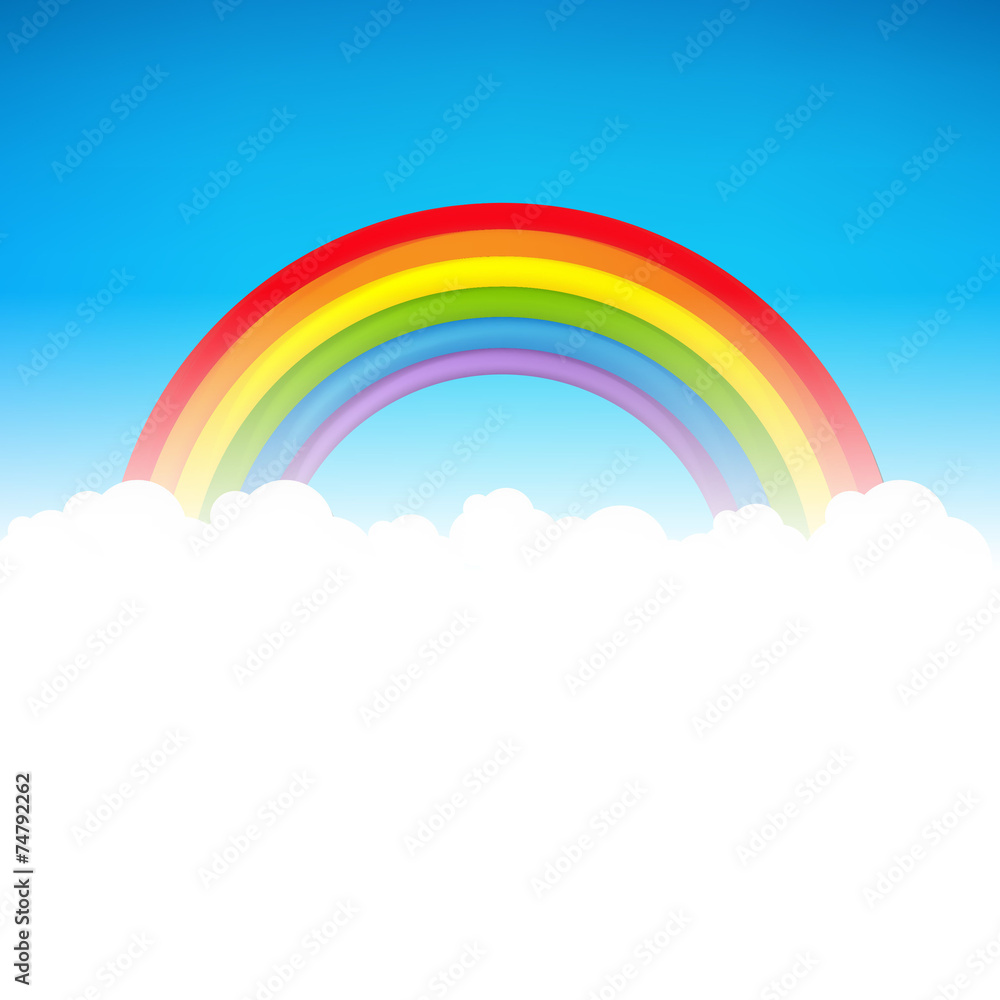 Color Rainbow With Cloud