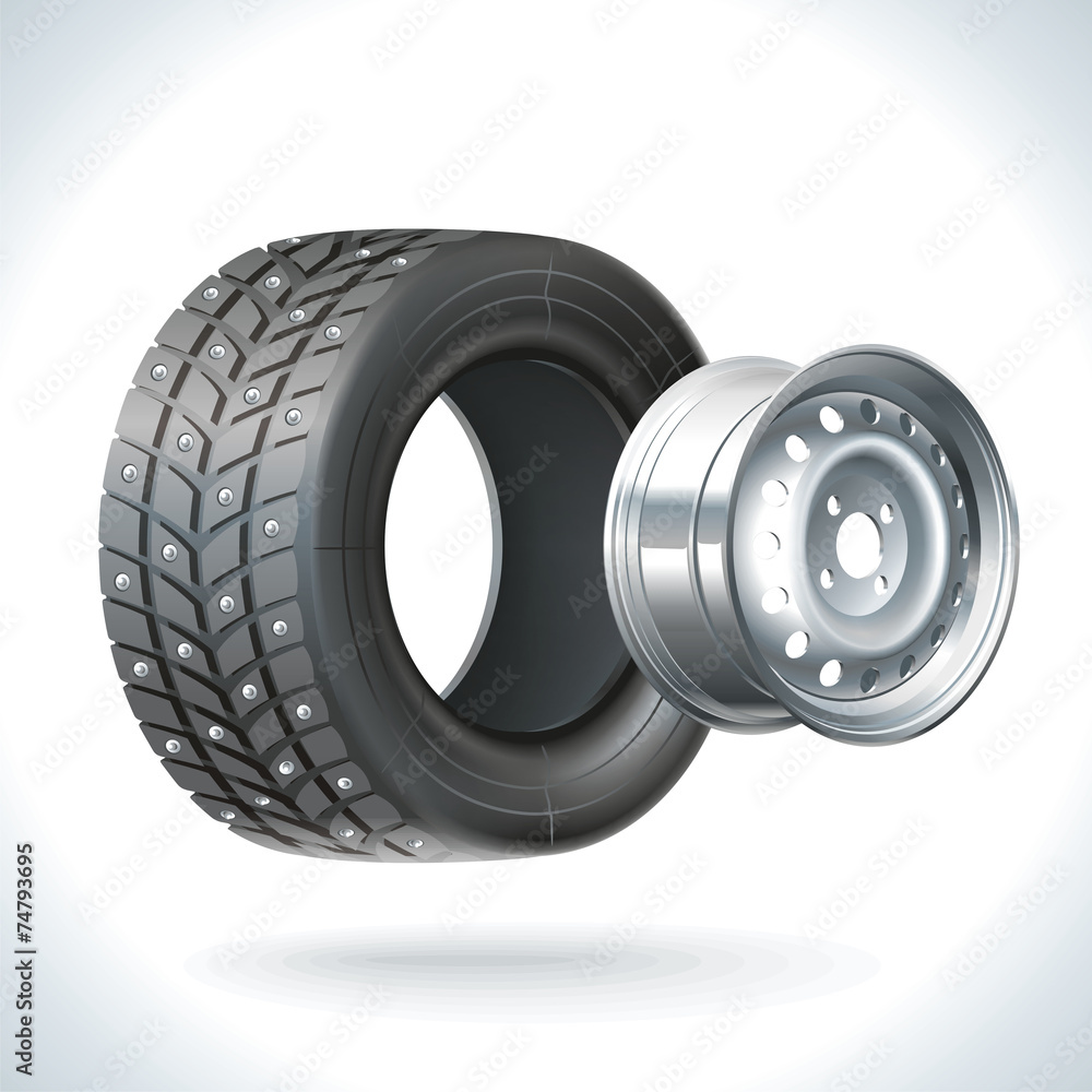 Obraz premium Car Tire Winter