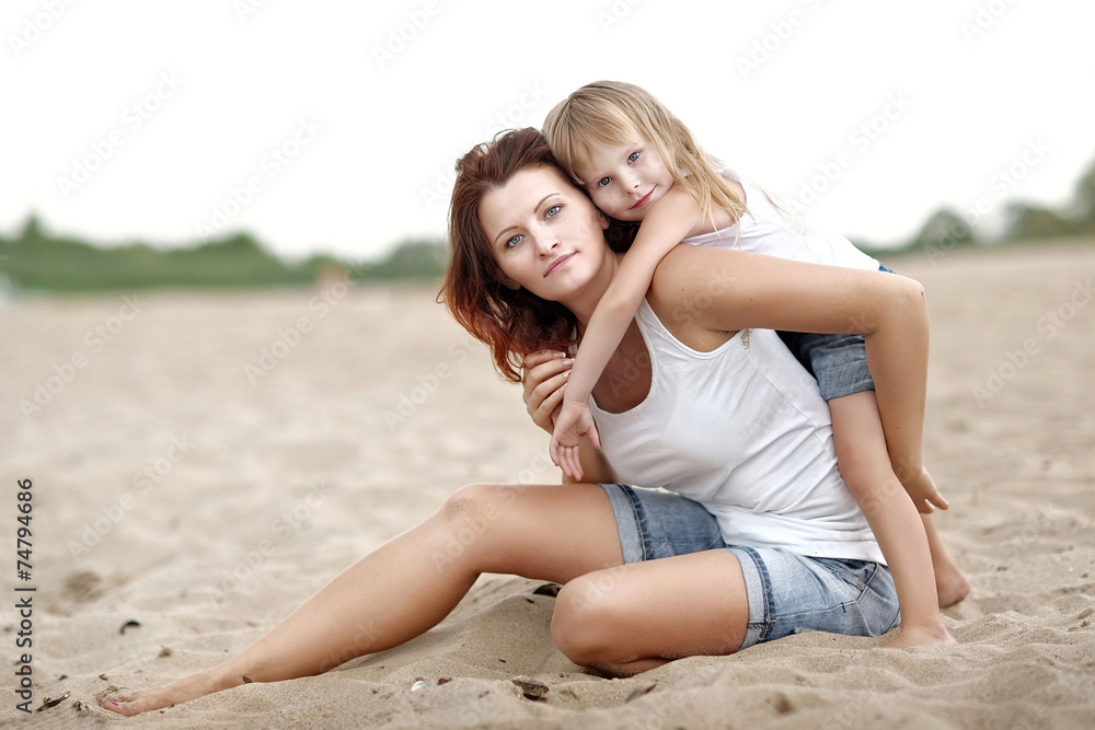 portrait of a happy family on summer nature portrait of a happy family on summer nature