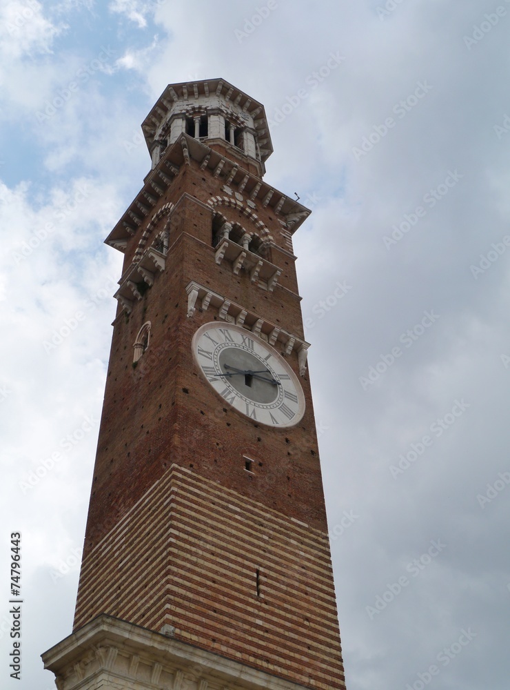 Medieval tower of Lamberti in Verona in Italy