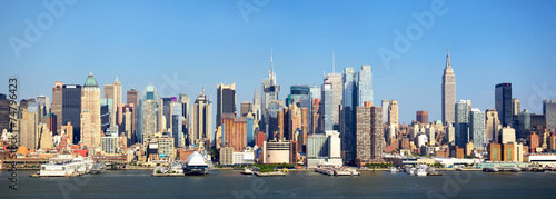 Manhattan skyline panorama over Hudson River, New York