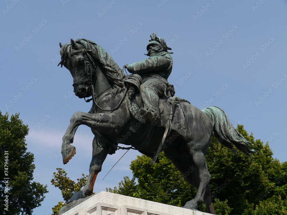 Obraz premium The bronze statue of Vittorio Emanuele II in Verona
