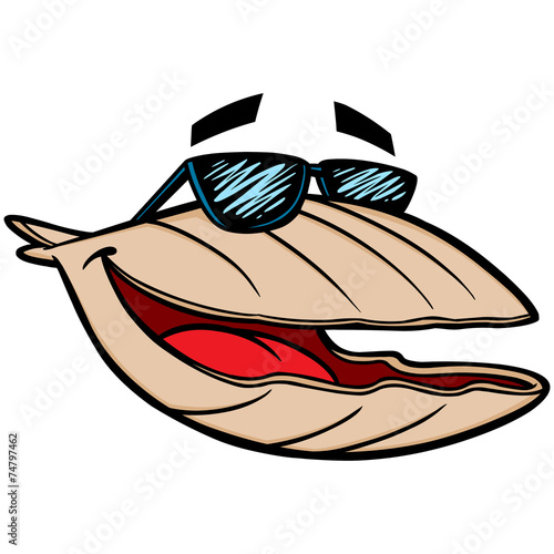 Tablou canvas Clam With Sunglasses