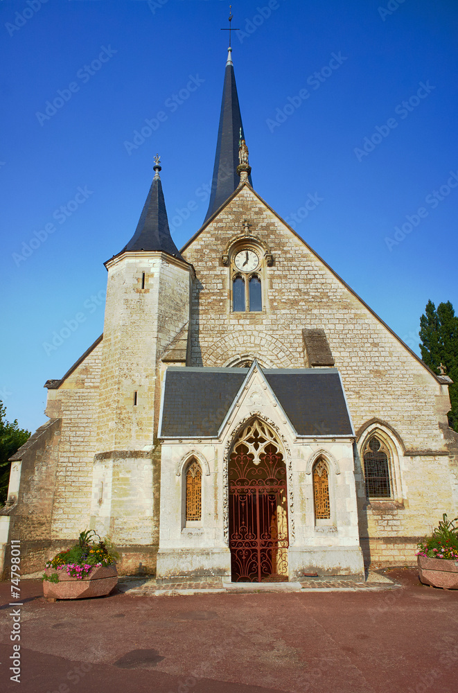 Medieval parish church in Champagne, France. Medieval parish church in Champagne, France.