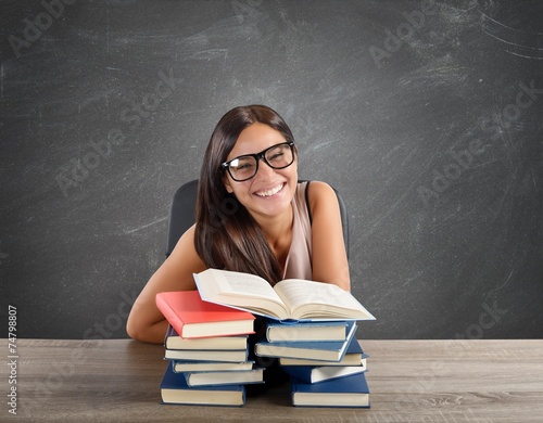 Tableau sur toile Smiling teacher