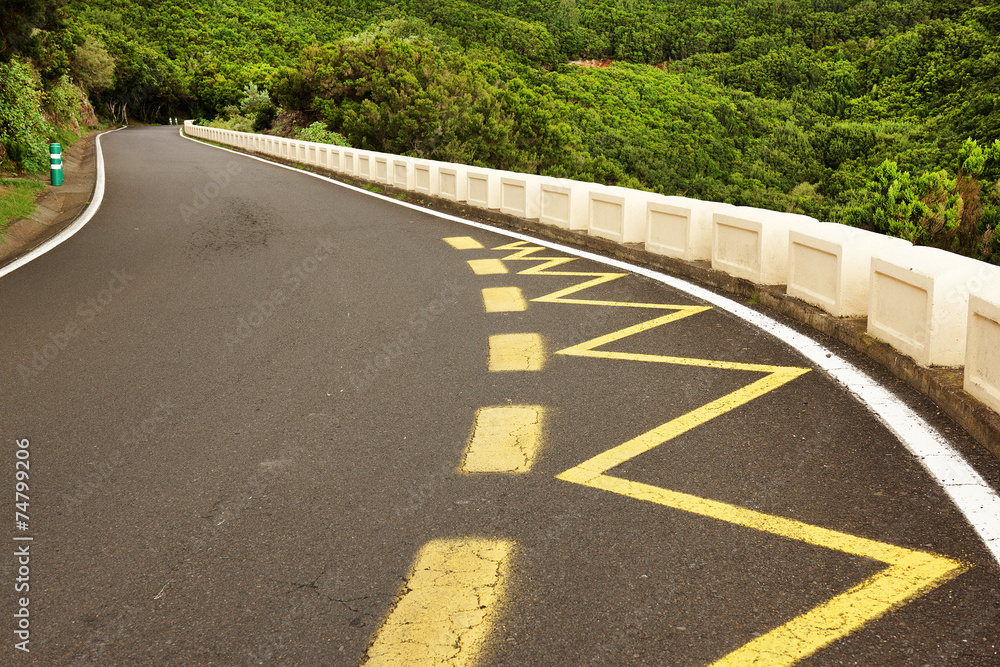 Obraz premium Winding road in Anaga Mountains, Tenerife
