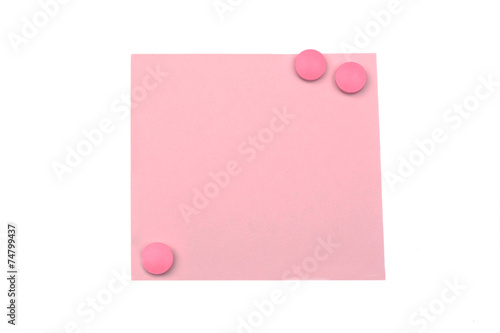 blank pink note with magnet