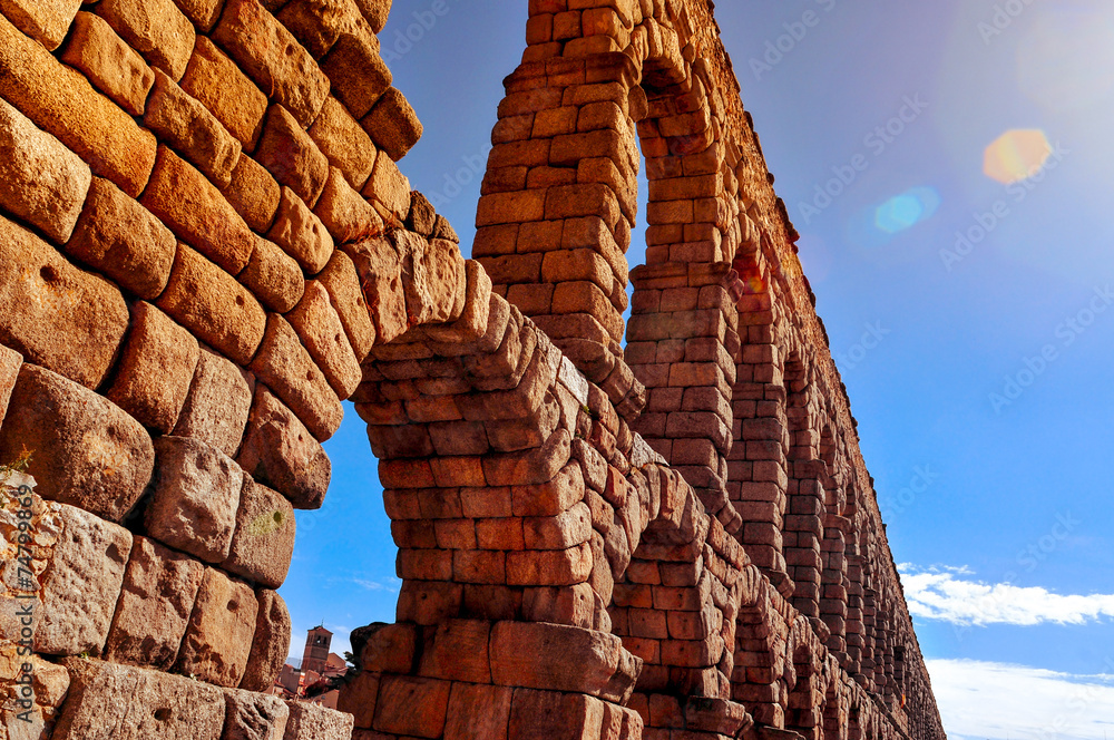 Aqueduct of Segovia, in Spain - obrazy, fototapety, plakaty 