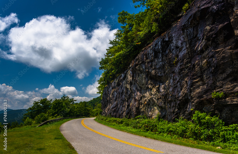 Cliffs along the Blue Ridge Parkway in North Carolina.