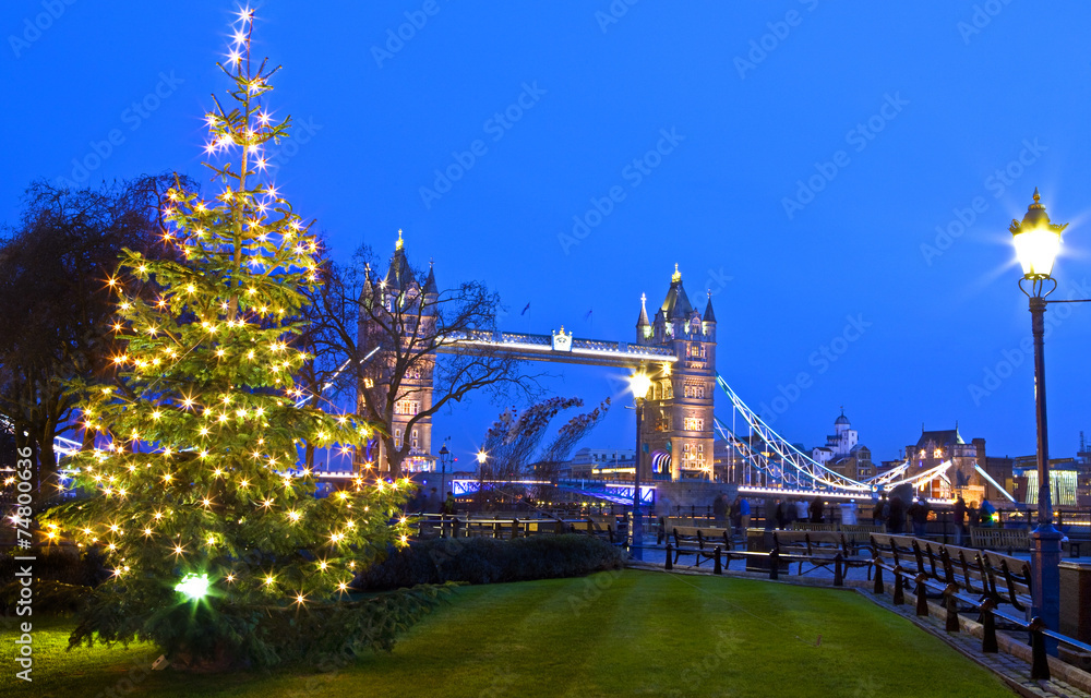 Fototapeta premium View of Tower Bridge at Christmas