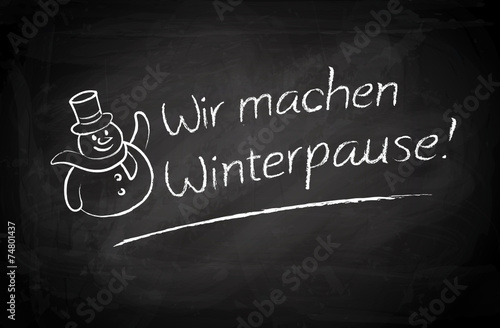 Wir machen Winterpause - Blackboard