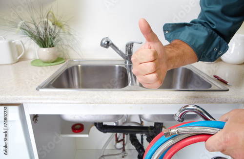 Plumber on the kitchen.