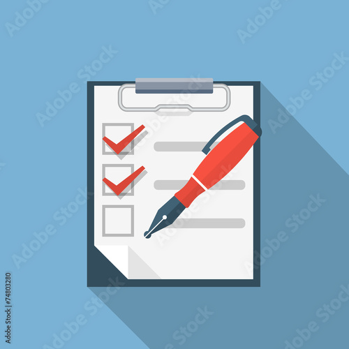 Checklist and nib pen illustration