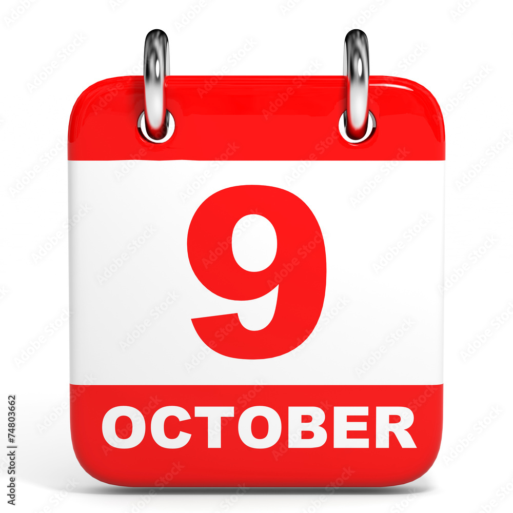 Calendar. 9 October. Calendar. 9 October.