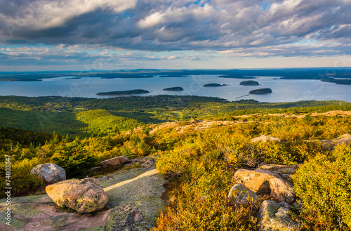 Evening view from Caddilac Mountain in Acadia National Park, Mai photo