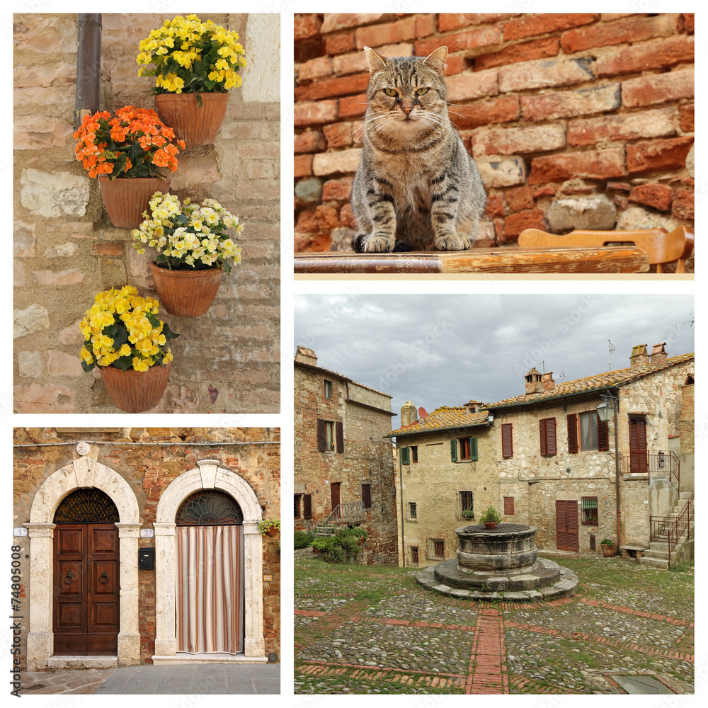 Wunschmotiv: tuscan village collage #74805008