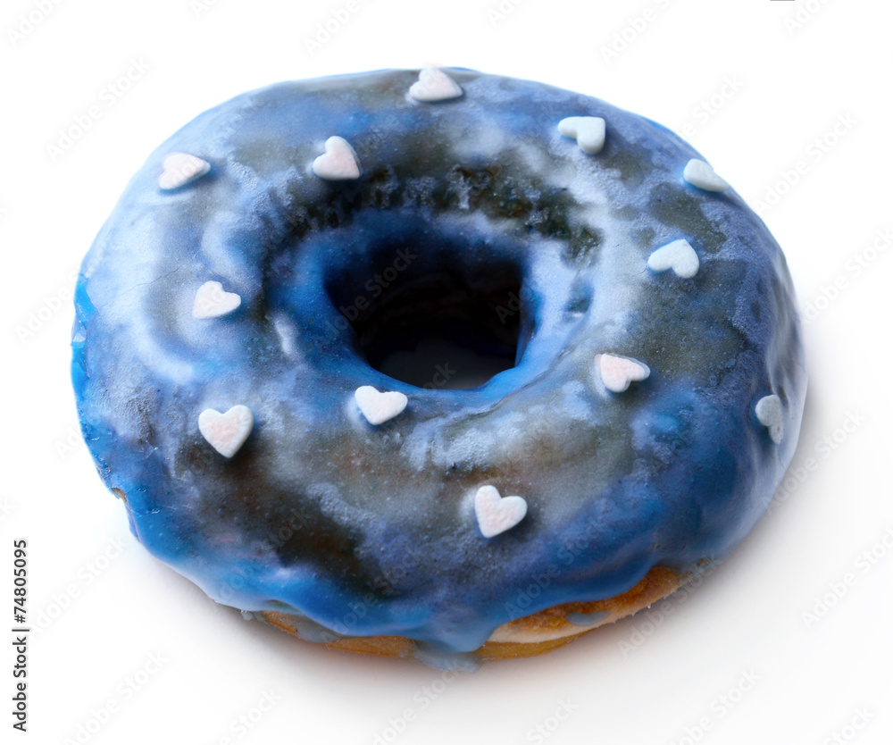 Delicious donut with glaze isolated on white Delicious donut with glaze isolated on white