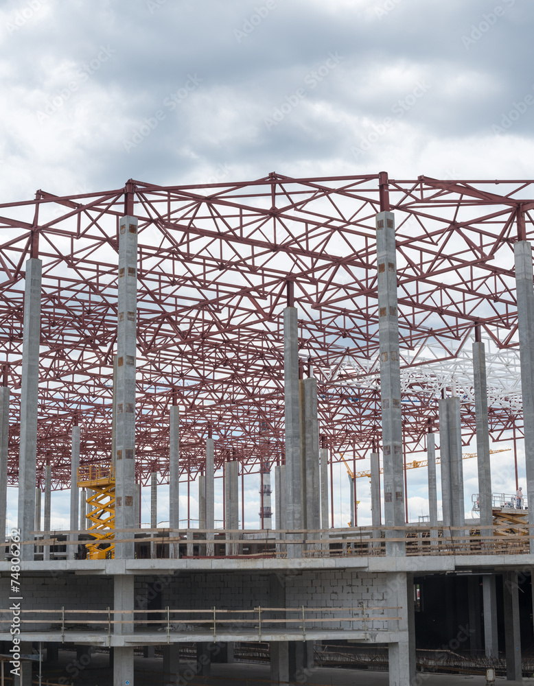 Construction site. Framework of the new building Construction site. Framework of the new building