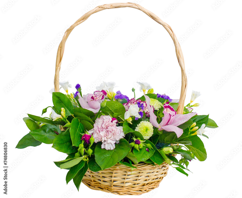 basket with flowers