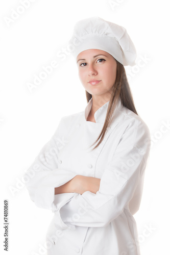 Young girl in chef uniform