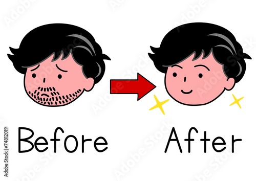 ひげの男性とひげを処理した男性