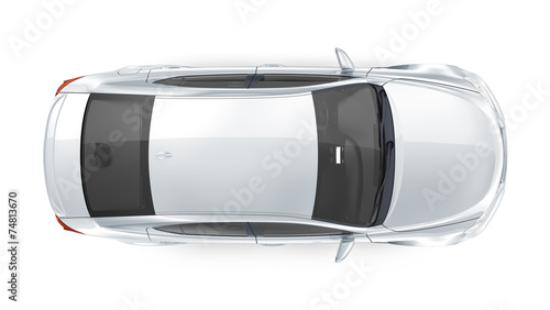 Foto Luxury silver sedan - top view