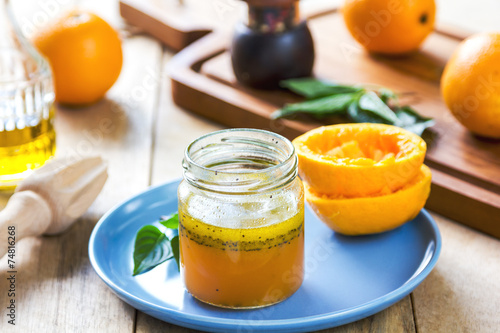 Orange salad dressing with poppy seed