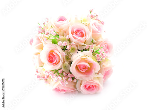 bouquet of pink roses isolated on white background © may1985