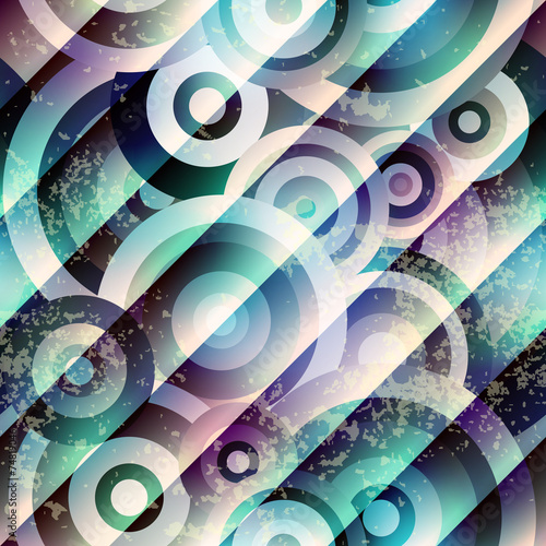 retro cubism style of circles