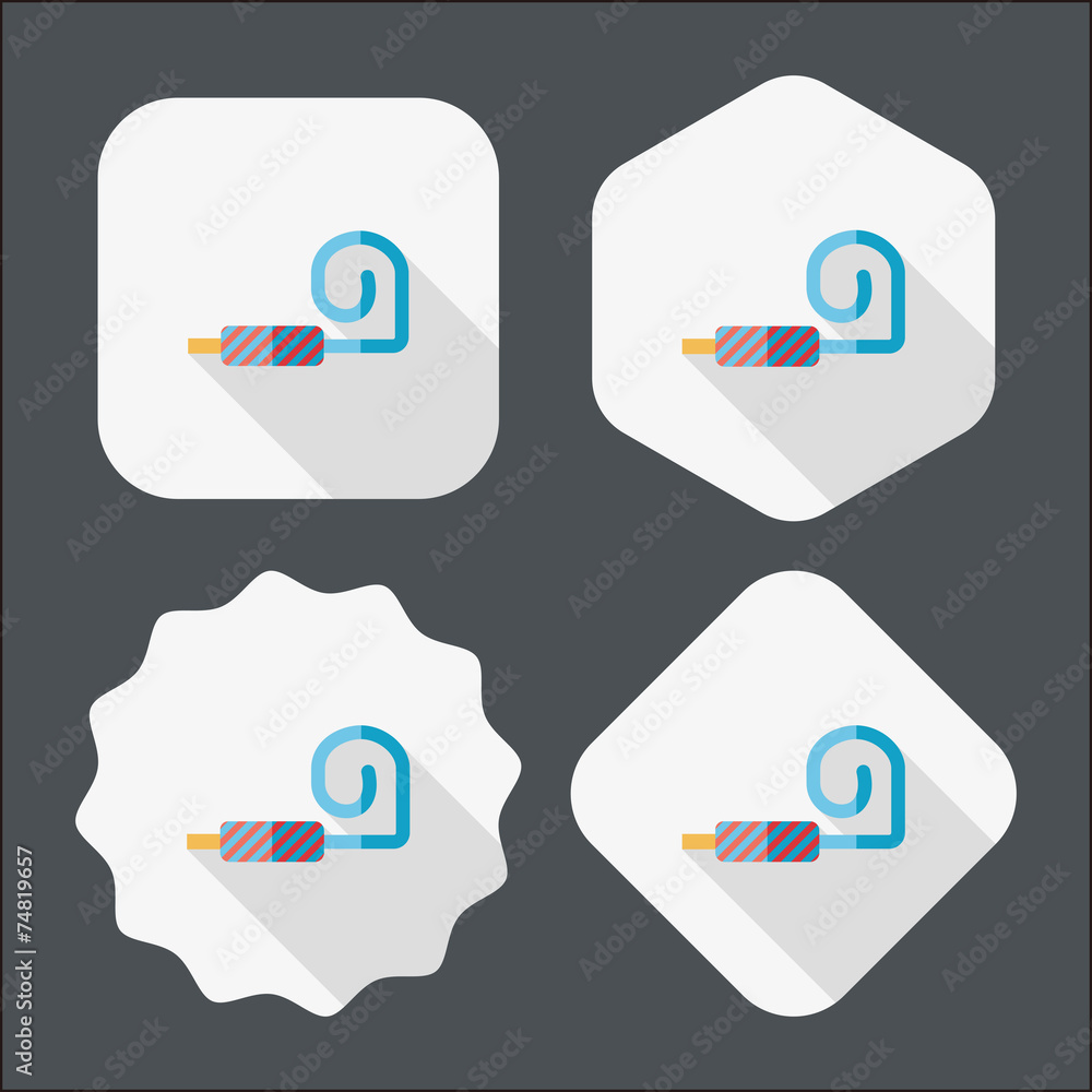 party horn flat icon with long shadow,eps10 party horn flat icon with long shadow,eps10