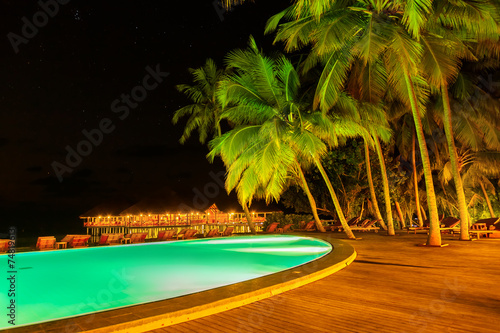 Pool on tropical Maldives island