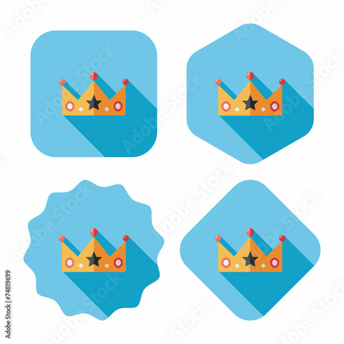 crown flat icon with long shadow,eps10