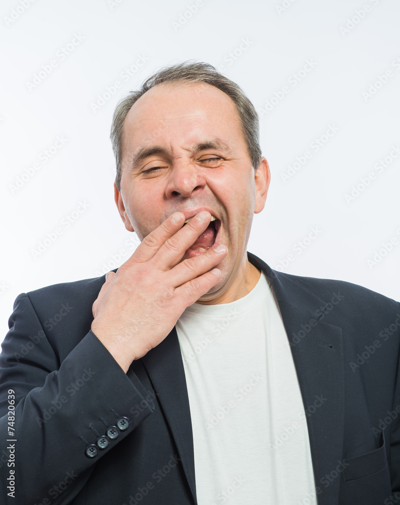 Businessman yawn boring Businessman yawn boring