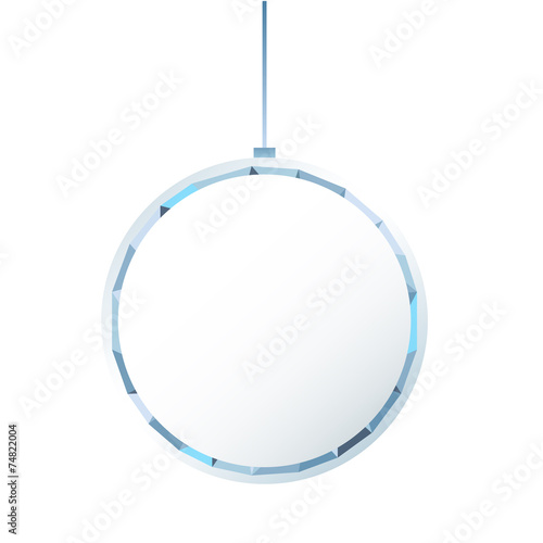 new year christmas polygonal blue ball