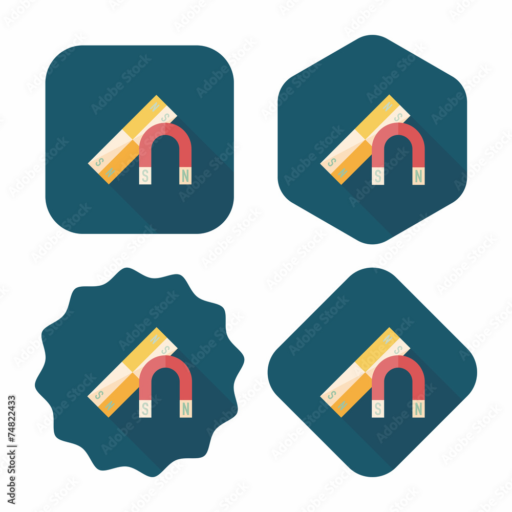 Magnet flat icon with long shadow,eps10 Magnet flat icon with long shadow,eps10