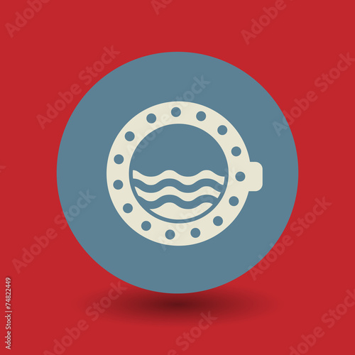 Ship porthole symbol, vector