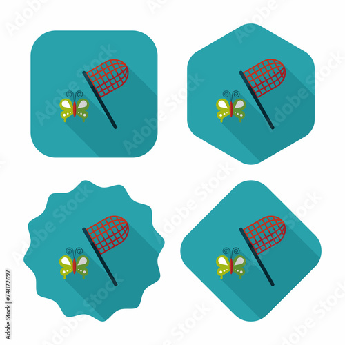 butterfly net flat icon with long shadow,eps10