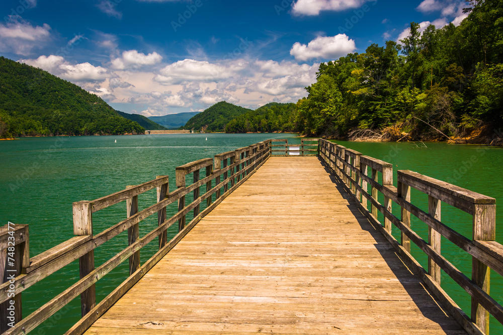 Fishing pier at Watauga Lake, in Cherokee National Forest, Tenne