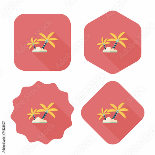 Palm tree flat icon with long shadow,eps10 © eatcute
