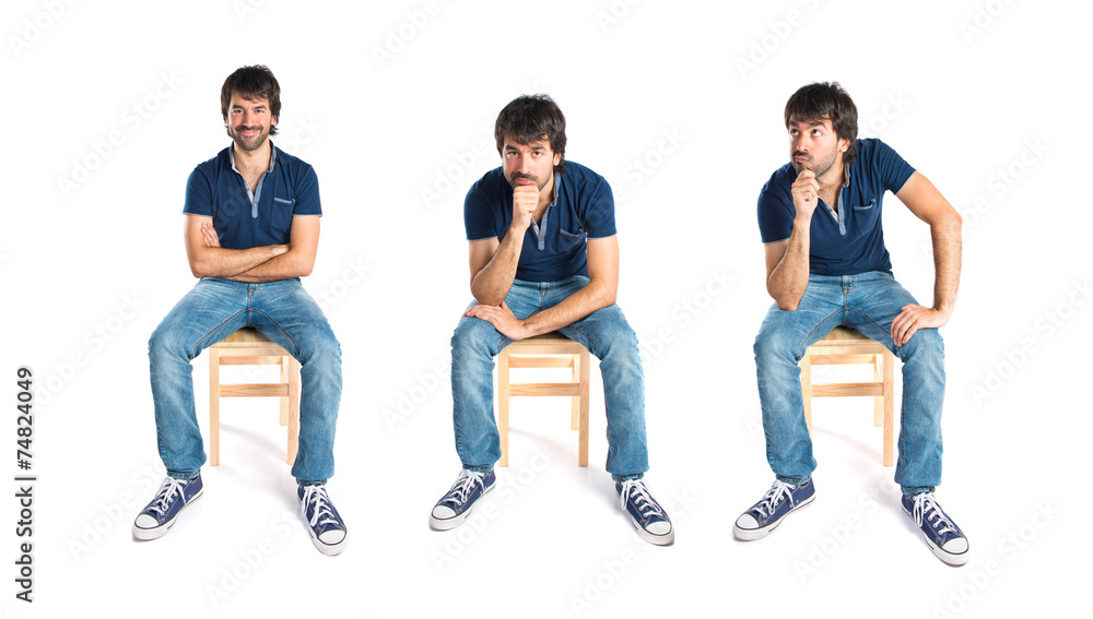 Man thinking over isolated white background Man thinking over isolated white background