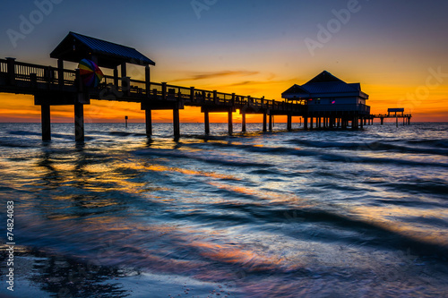 Fishing pier in the Gulf of Mexico at sunset,  Clearwater Beach, © jonbilous